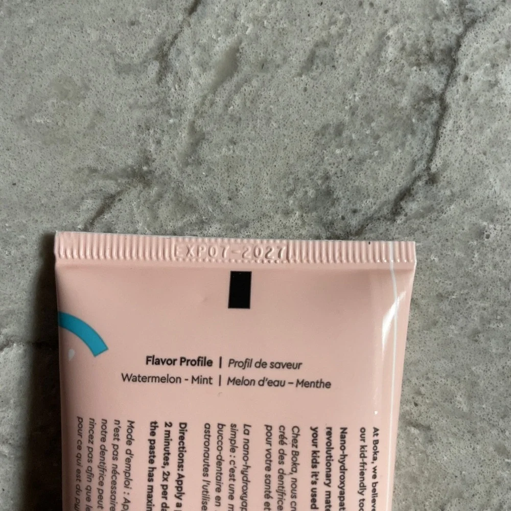 Boka Kids Fluoride Free Toothpaste Hydroxyapatite‎ Watermelon Mint 4 oz EXP 7/27